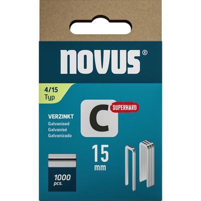 NOVUS sponky s úzkym chrbtom, typ C, 4/15 mm, 1000 ks