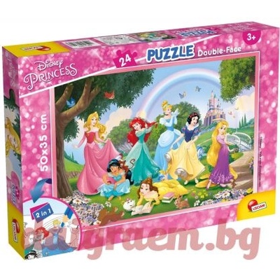 Lisciani Пъзел lisciani 73993 - 24 части - Дисни Принцеси, двулицев пъзел (li73993)