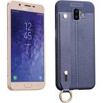Gigapack Samsung J6 Plus GIGAPACK силиконов калъф за телефон, удароустойчив, с шевни мотиви + каишка за ръка, ТЪМНОСИНЬО (GP-82601)
