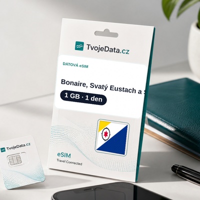 eSIM Bonaire, Svatý Eustach a Saba neomezeně / 1 den - Bonaire, Svatý Eustach a Saba P0RZM2BG5