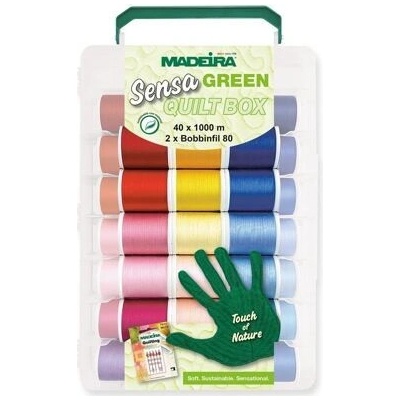 Vyšívací a quiltovací nitě Madeira Quilt box Sensa Green 40 (40x1000m)
