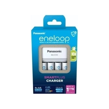 Panasonic Eneloop Smart Plus Charger BQ-CC55 + 4xAA K-KJ55MCD40E