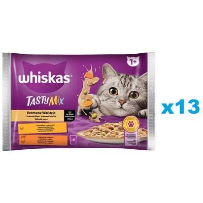 Whiskas Adult Creamy Variations s kuřecím a zeleninou, jehněčím a krůtím masem v omáčce 52 x 85 g