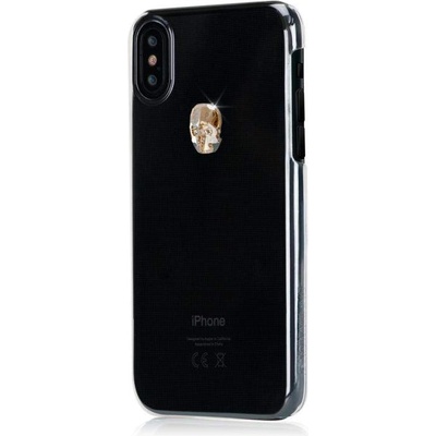 Bling My Thing Treasure Gold Skull Swarovski - поликарбонатов кейс с череп от кристали Сваровски за iPhone XS, iPhone X (прозрачен)