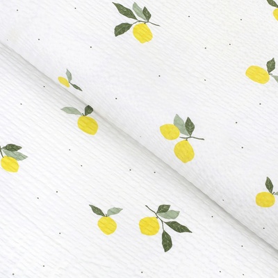 Goldea bavlněný krep - citrony 160 cm