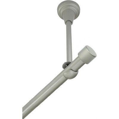 OK-GarnýžeCZ Garnýž kovová jednořadá 16mm Pullo stříbrná mat 310 cm do stropu / na tunýlek - bez kroužků