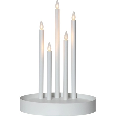 Star trading LED adventný kovový svietnik Deco 5x LED 46xP.32 cm biely