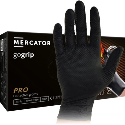 Mercator Medical Gogrip Black Nitrilové rukavice čierne 50 ks