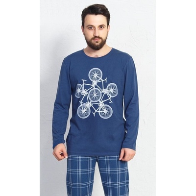Bicykle pyžamo dlouhé tmavě modrá