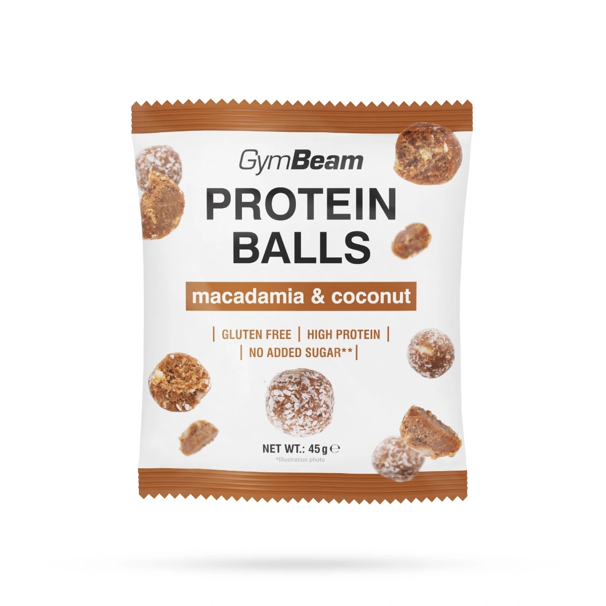 GymBeam Протеинови топчета 45 g макадамия и кокос