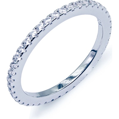 F.B.Marcelino Stříbrný prsten dokola osázený zirkony PS1711 Stříbro