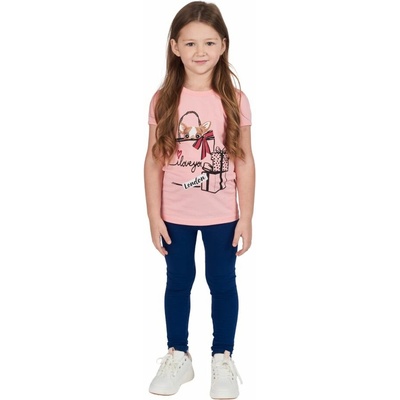 Winkiki Kids Wear Dívčí legginy With Hearth navy