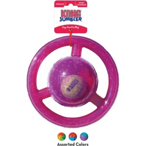 KONG Jumbler Disc Assorted LARGE / EXTRA LARGE - играчка за куче, гумен кръг с тенис топка отвътре - САЩ - TMD2E