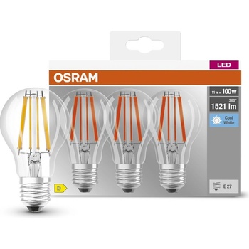 Osram Sada LED žárovek klasik, 11 W, 1521 lm, neutrální bílá, E27, 3 ks