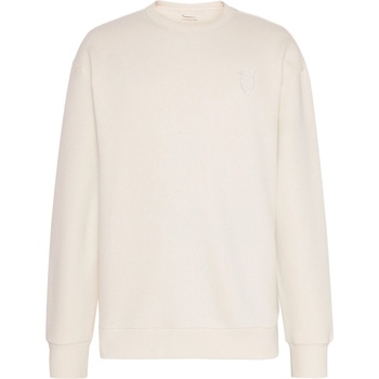 KnowledgeCotton Apparel Мъжки поларен пуловер KnowledgeCotton Apparel Heavy Diagonal Structure Sweater Fleece jumper - Egret - размер XL (005-6710-0114)