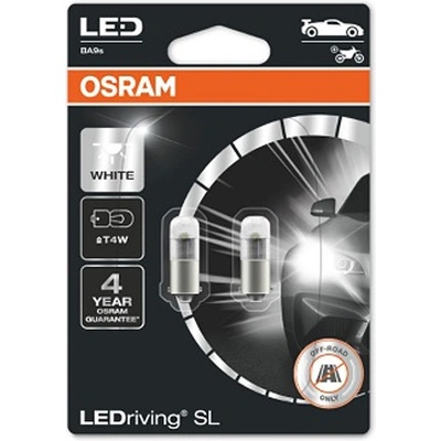 Крушка OSRAM LED T4W, 12V, 0.8W, 6000К, 70lm, 2 броя