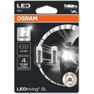 OSRAM Крушка OSRAM LED T4W, 12V, 0.8W, 6000К, 70lm, 2 броя
