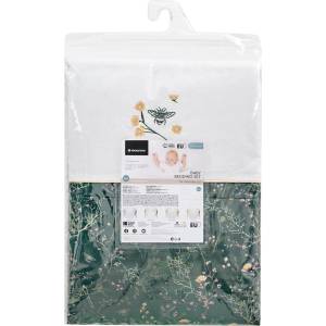 KikkaBoo Бебешки спален комплект за мини-кошара KikkaBoo Secret Garden Green - 3 части от памук ранфорс (41101030194)