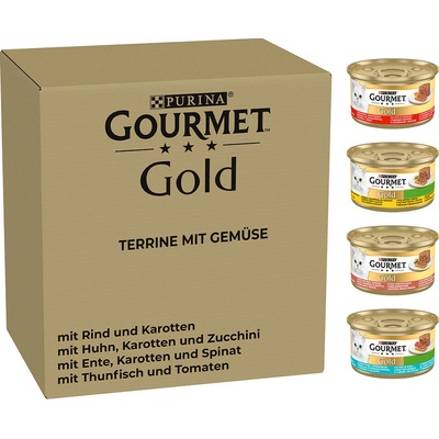Jumbo Gourmet Gold DUO Delice kapsičky 96 x kačica a morka hovädzie a kura morské ryby králik a pečeň 85 g