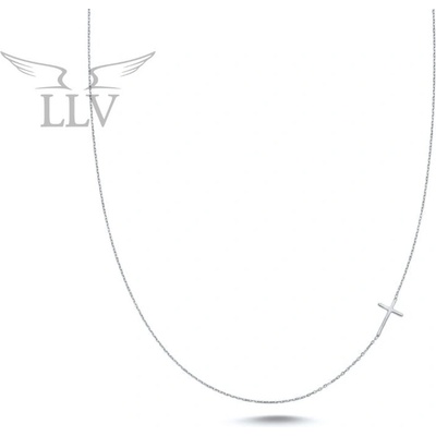 Lillian Vassago Řetízkový náramek zdobený křížkem, bílé zlato LLV46-GB030W