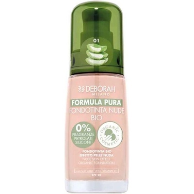 Deborah Milano Formula Pura make-up s Aloe Vera a vitaminem C Nude BIO 01 Ivory 30 ml
