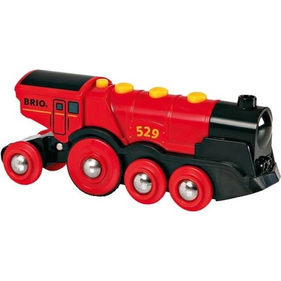 BRIO мощен червен локомотив със светлини - Електрически (33592)