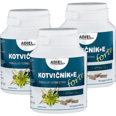 Adiel Kotvičník zemní Forte s vitamínem E 3 x 90 kapslí