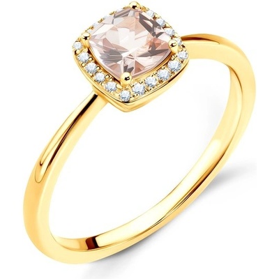 Savicki Zásnubný prsteň žlté zlato morganit diamanty SAVR58266 Z