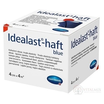 Idealast Color Cohesive ovínadlo elastické krátkoťažné modré 4 cm x 4 m 1 ks