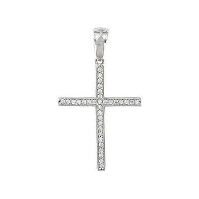 Infinitysilver Stříbrný přívěsek křížek se zirkony OP012
