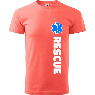 Rescue pro záchranáře klasické pánské triko korálová