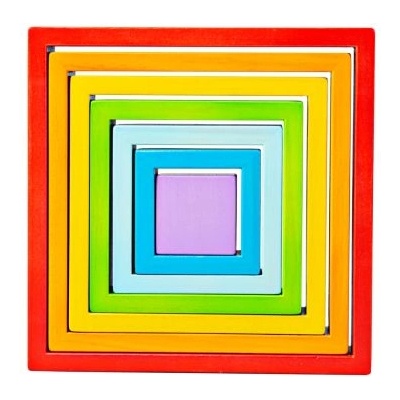 Bigjigs Toys Дървени квадрати за подреждане (bb301)