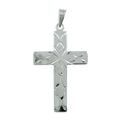 Infinitysilver Stříbrný přívěsek křížek rytý 44128/1