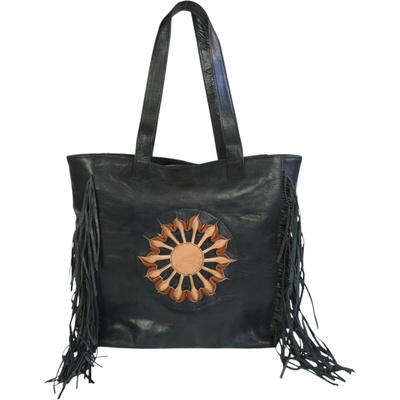 Черна чанта от естествена кожа - Emes