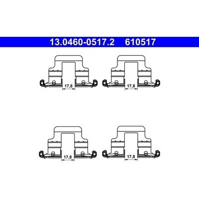 Sada příslušenství, obložení kotoučové brzdy ATE 13.0460-0517.2 (13046005172)