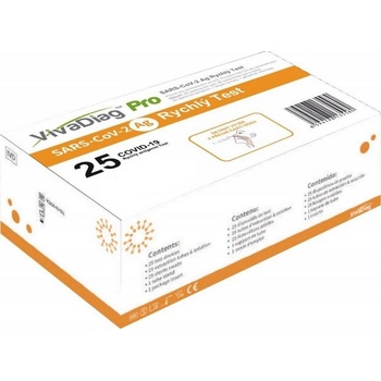 VivaDiag Antigenní rychlotest na COVID-19 z přední části nosu/úst 25 ks