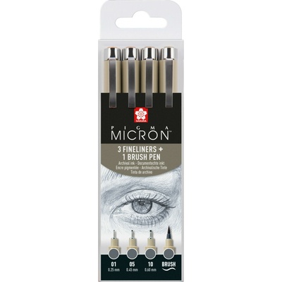 Linery Sakura Pigma Micron Cool Gray, sada 4 ks