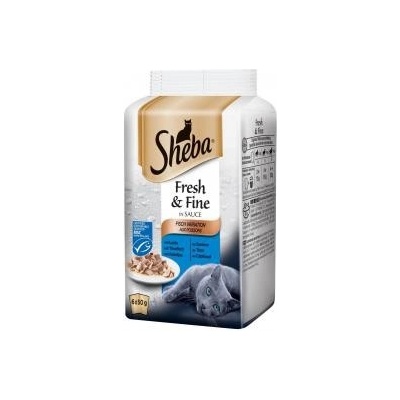 SHEBA Fresh&Fine mix losos a tuniak 6 x 50 g
