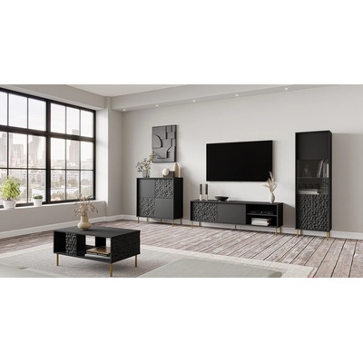 Bogdan Furniture Europe Модулна секция Bullet-Е20, четири части, черен цвят