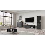 Bogdan Furniture Europe Модулна секция Bullet-Е20, четири части, черен цвят
