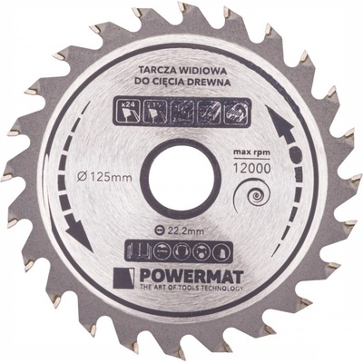 POWERMAT Kotúč na drevo Vídiový TDD 125x22.2x24Z