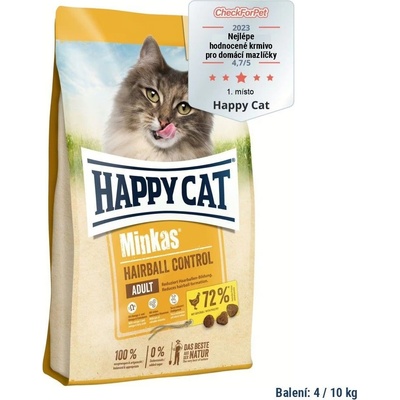 Happy Cat Minkas Hairball Control Poultry 4 kg
