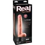 Real Feel Deluxe No. 7 - вибратор с тестиси - реалистичен - телесен цвят