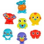 Playgro Бебешки играчки за баня Playgro - Весели приятели, 7 броя (PG.0541)