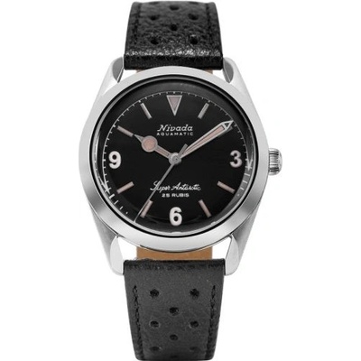 Nivada Grenchen Super Antarctic 3.6.9 Black Vintage - Black Racing strap