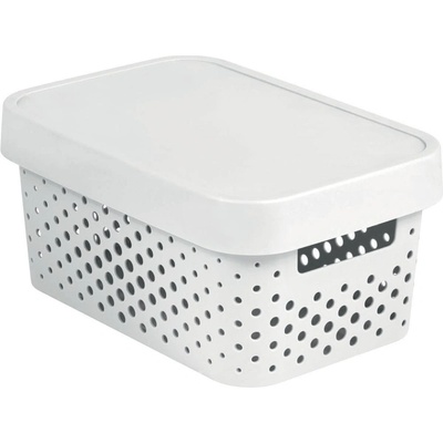 Curver Úložný box Infinity 4,5 l s víkem bílý děrovaný