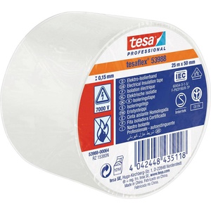 TESA Professional Изолационна лента цвят БЯЛ tesaflex 53988 0.15мм х 50мм, дължина 25м (53988-00064-01)
