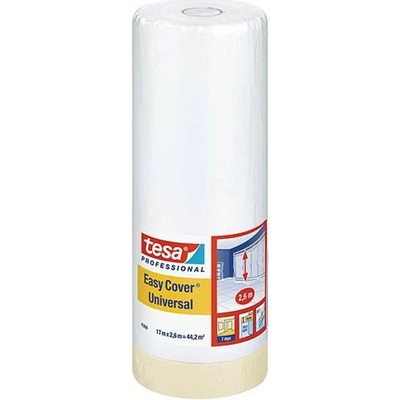 Fólia krycia tesa® Pro Easy Cover® Universal, 2600 mm, L-17 m, maliarska, s lepiacou páskou, transparentná, zakrývacia na podlah