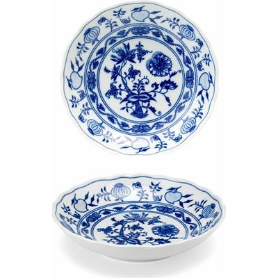 Český porcelán, Dubí Miska kompotová mělká Rokoko cibulák 16 cm
