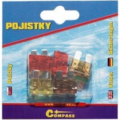 Autopojistky ploché nožové mini, 10 ks - COMPASS 07523